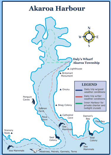 Akaroa Harbour trip map
