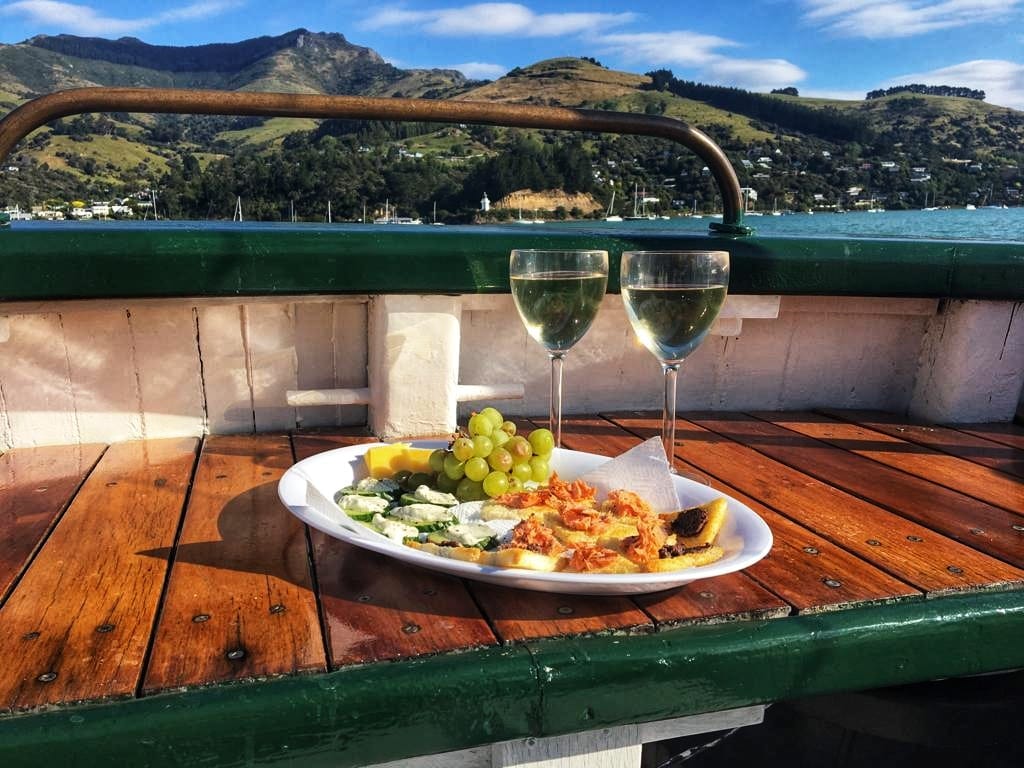 Drinks and appetizers served on board the Fox II